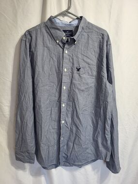 American Eagle Outfitters Men’s Light Blue Button-Down Shirt, Size XL